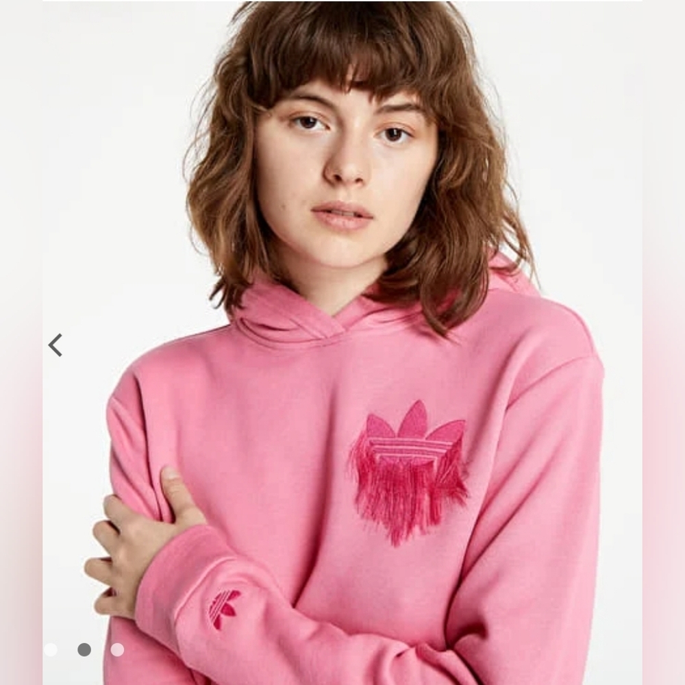 ISO Adidas Originals Cropped Hoodie Sweatshirt Rose Tone Fringed DO NOT PURCHASE
